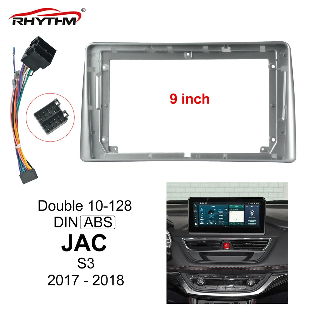 Fits 9 Inch Car Fascias For JAC S3 2017-2018 2Din Audio Fitting Car Radio DVD Frame Cable  | AUTOKITSHOP
