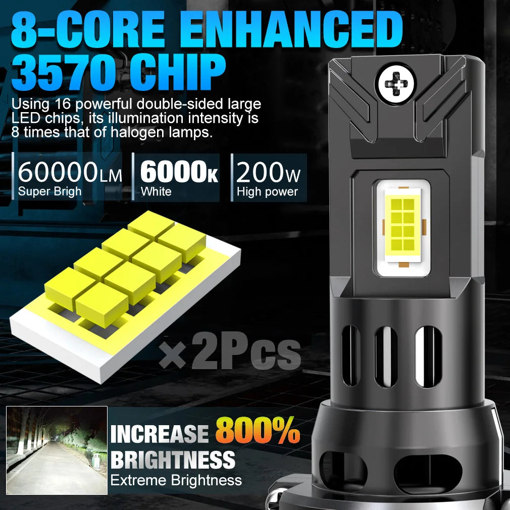 XSTORM H7 LED Lights Bulbs 150W 60000LM H1 LED Headlights Canbus H4 LED Headlights Car Tur