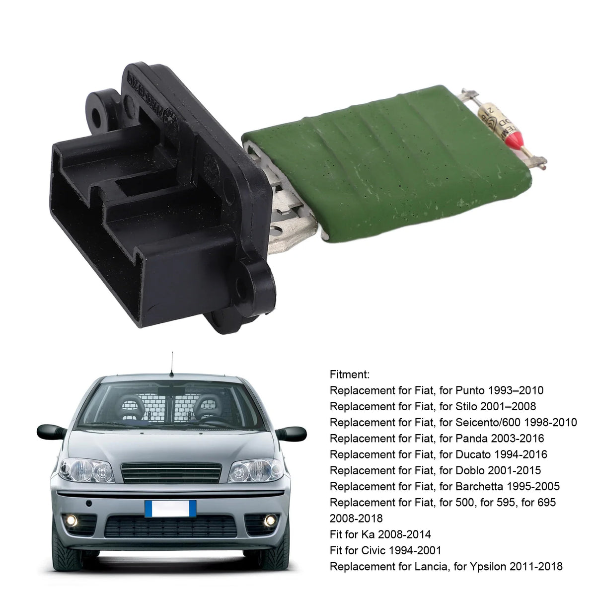 Interior Blower Resistor Blower Motor Fan Resistor Sturdy Efficient 71732250 Improved Stability  - Automotive LED Light