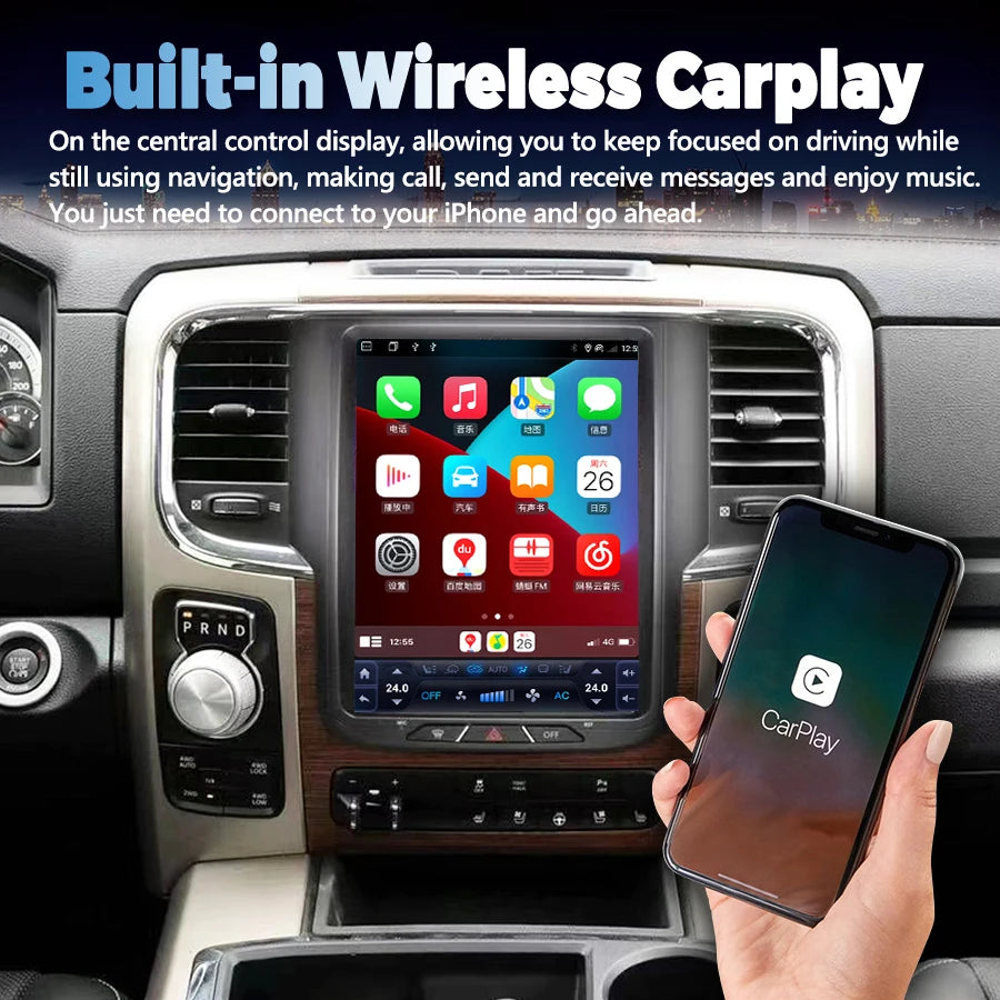 For Dodge RAM 1500 2011-2017 Android 13 IPS Screen 128GB Car Radio Multimedia Stereo Video | AUTOKITSHOP