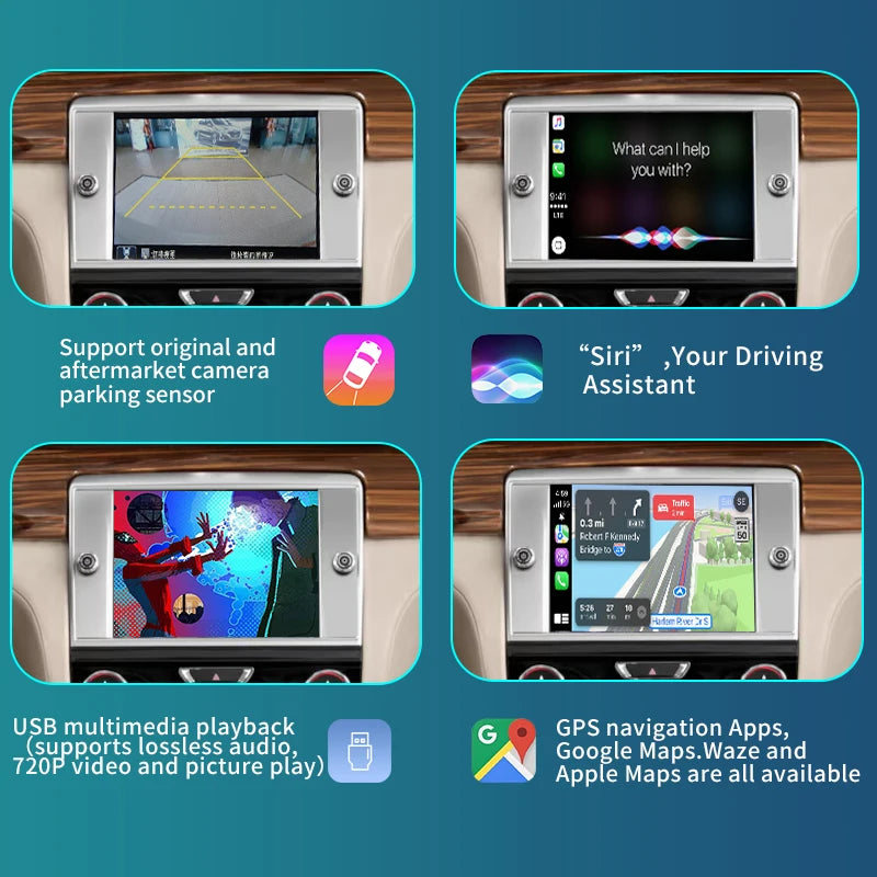 Newest Wireless Carplay Interface for Maserati Quattroporte 2013-2015 Android Auto Mirror-