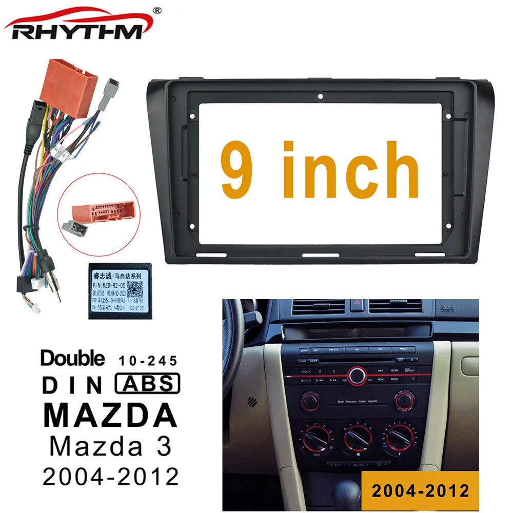 9 Inch 2 din Car Fascia For Mazda 3 2004-2012 Stereo Fascias Panel Dash Installation Doubl | AUTOKITSHOP