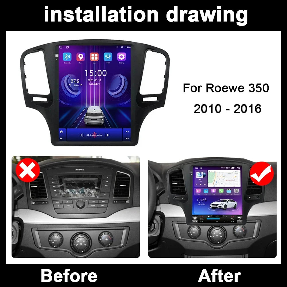 Car Radio Multimedia Video Player GPS Navigation Stereo For Roewe 350 2010 - 2016 Android