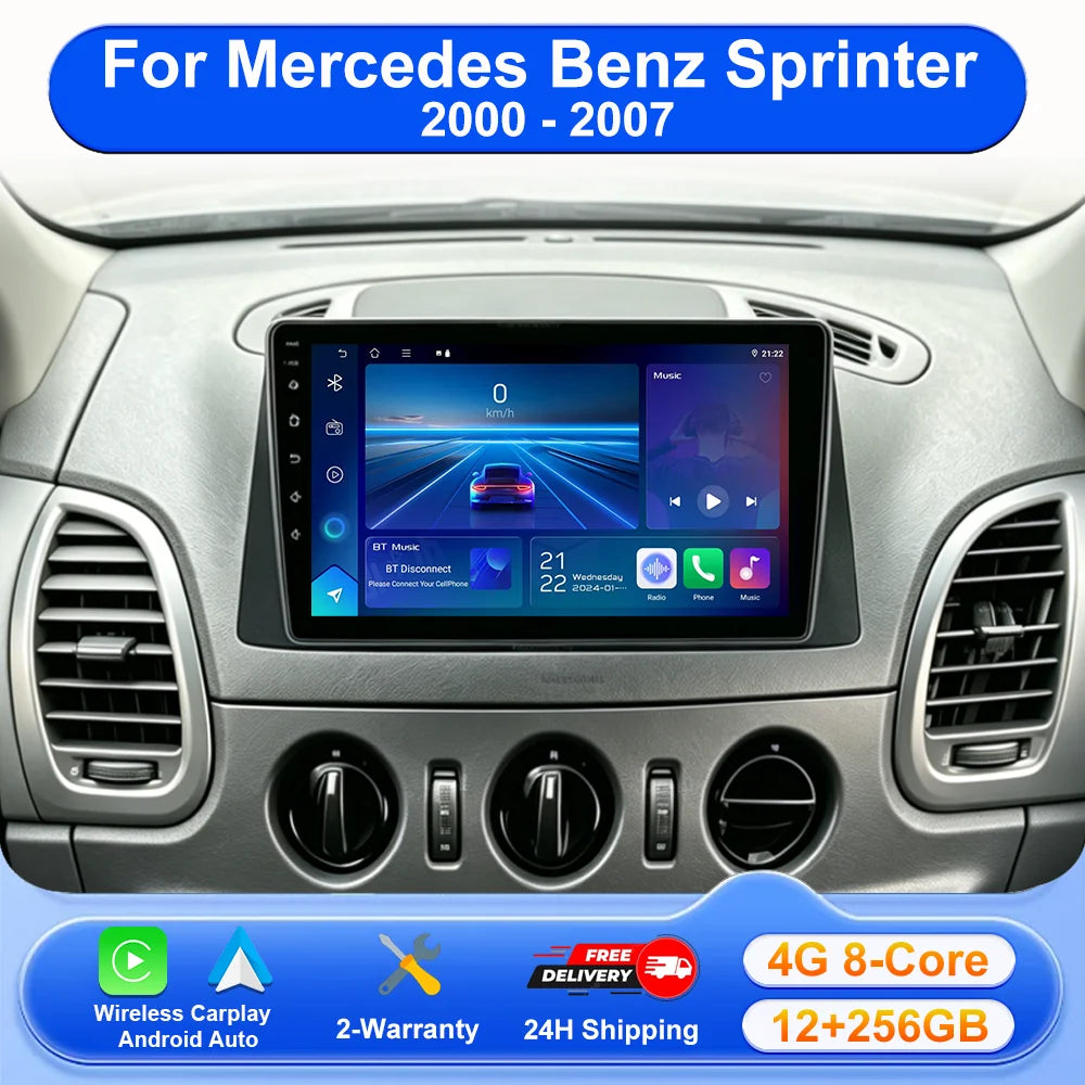 Android 16 Car Radio For Mercedes Benz Sprinter 2000 2001 2002 2003 2004 - 2007 Carplay Mu