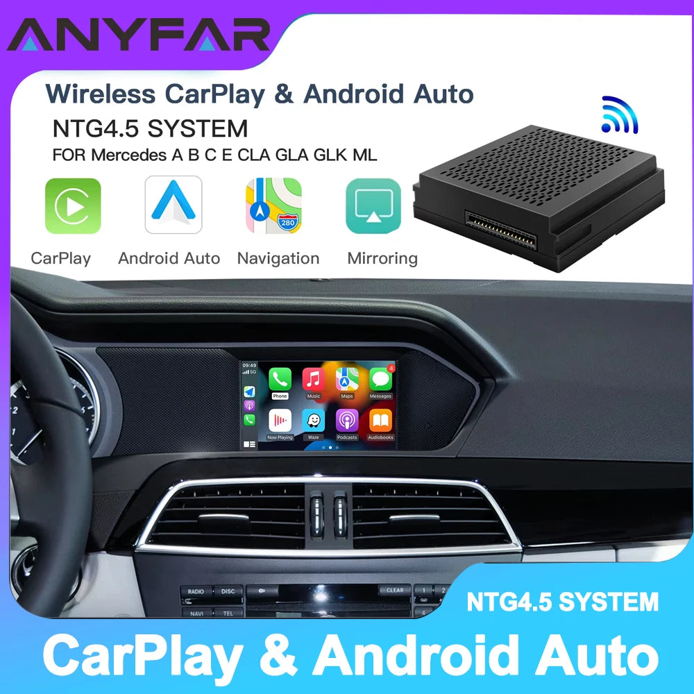Wireless Carplay Suitable for Mercedes Benz A B C E CLA GLA GLK ML Sprinter NTG4.5 Becker