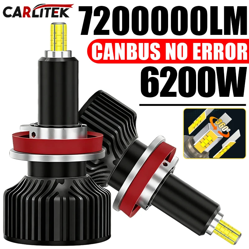 7200000LM 6200W H7 Led 360 H1 HB3 HB4 9012 HIR2 Led H11 H8 H9 9006 9005 Car Headlight Bulb