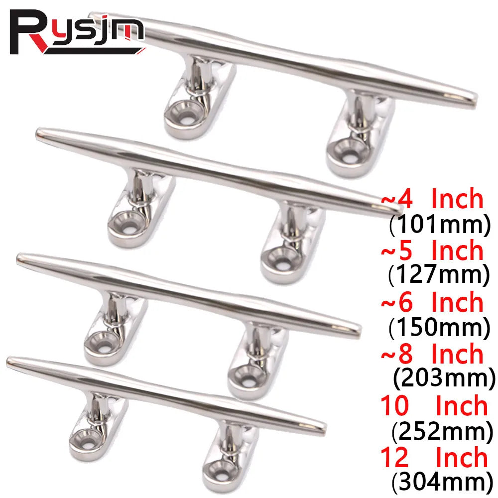 HD 4/5/6/8/10/12 Inch Marine Polished Heavy Duty Boat Cleat Hollow Base Cleat 316 Stainless Stee - Automotive LED Light