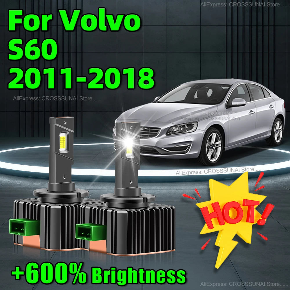LED Headlight 6000K Car Lights D3S CSP CHip Canbus Bulbs 110W with Fan For Volvo S60 2011
