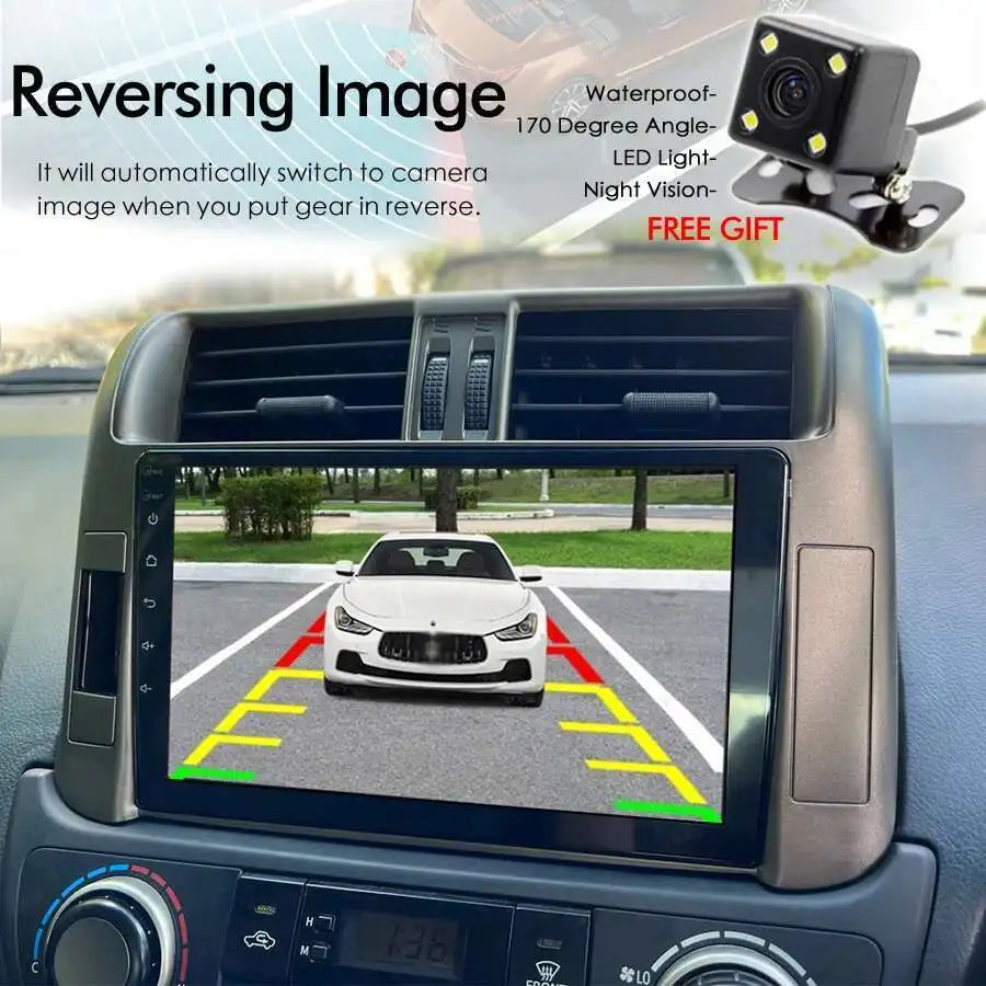 360 Camera Carplay Android 15 Car Multimedia Player For Toyota land cruiser prado 150 2010