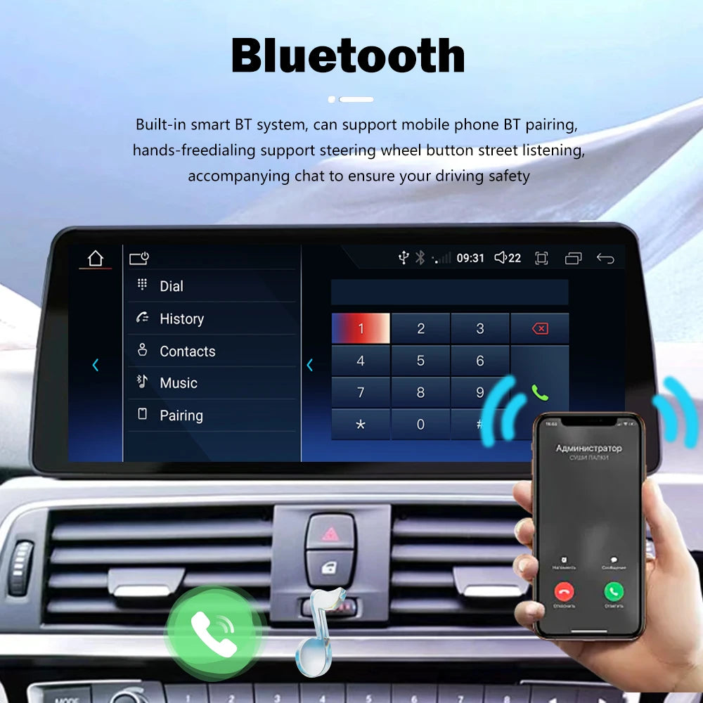 Android 14 CarPlay Auto 10.25 Inch For BMW 1 Series 120i E81 E82 E87 E88 2006-2011 Car Pla