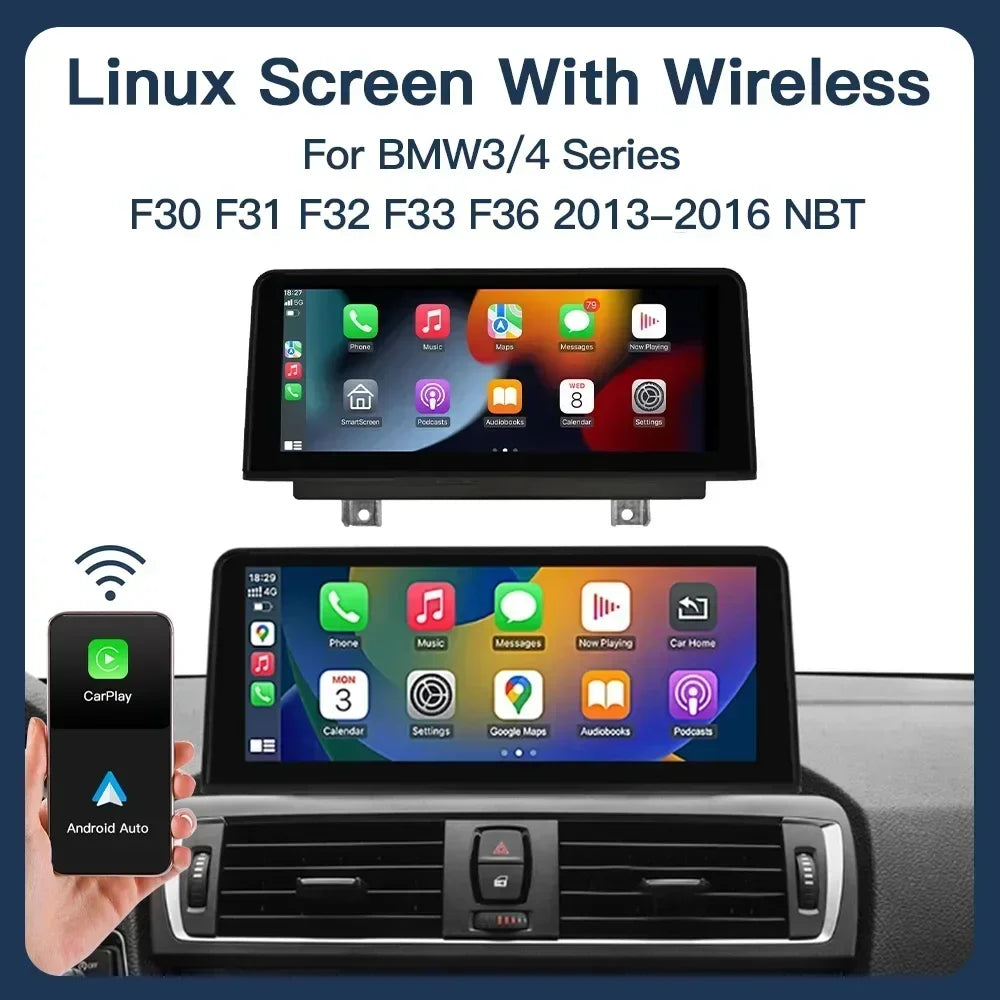 Wireless CarPlay and Android Auto 10.25 Inch Car Suitable for BMW 3 4 Series F30/F31/F32/F | AUTOKITSHOP