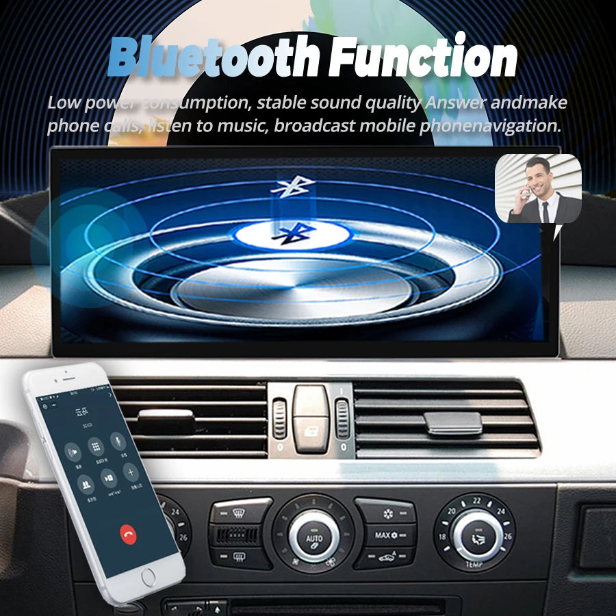 15.8h Android Auto Multimedia For BMW 5 Series 3 Series E90 E91 E92 E60 E61 E63 E64 2007-2