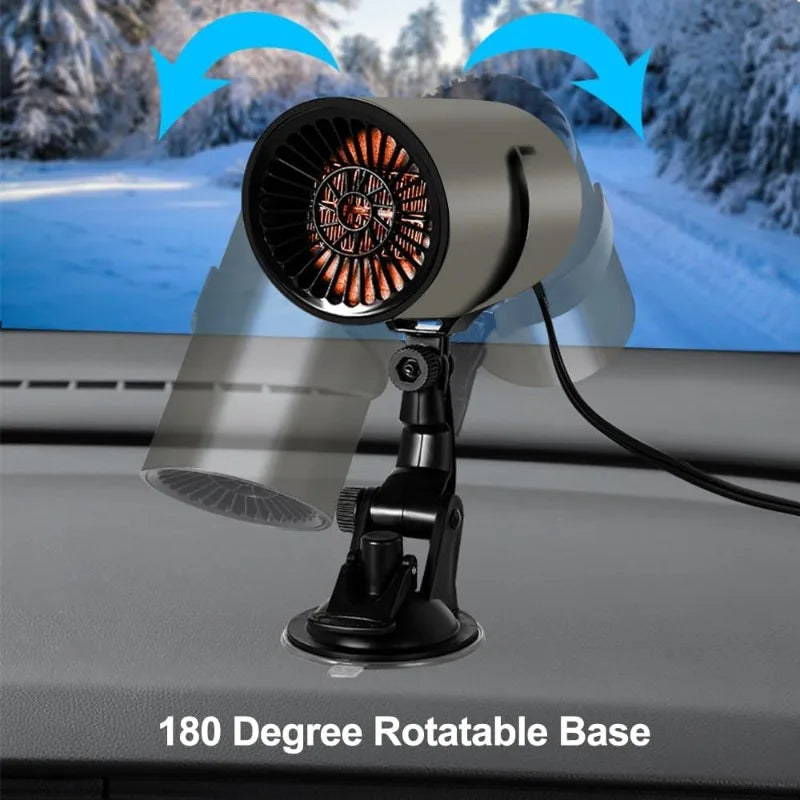Electric Defogger Heater 12V 2in1 Car Heater Fan Dryer Windshield Defroster Anti Fog Fan for Car - Automotive LED Light