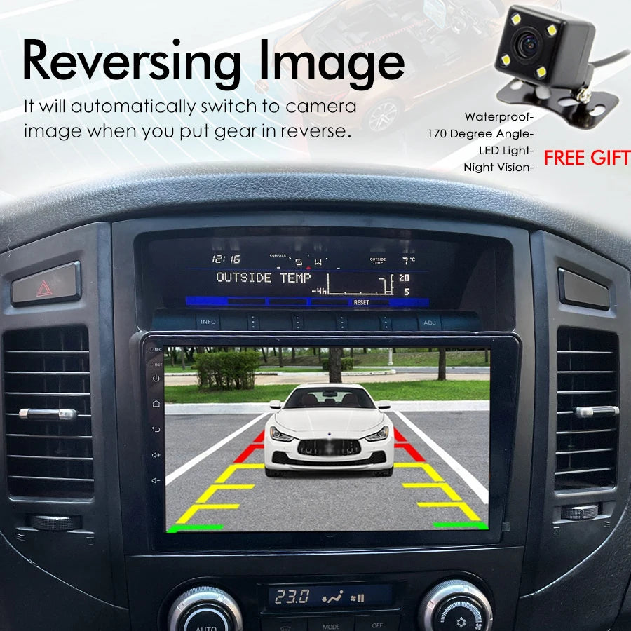 Car Radio For Mitsubishi Pajero 2009 V88 V80 V90 2006-2014 8GB+128GB AI Voice CarPlay GPS