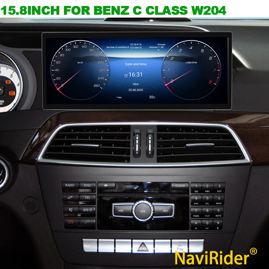 15.8inch Android Touch Screen FOR BENZ C CLASS W204 2011-2013 GPS Navigation Multimedia Vi