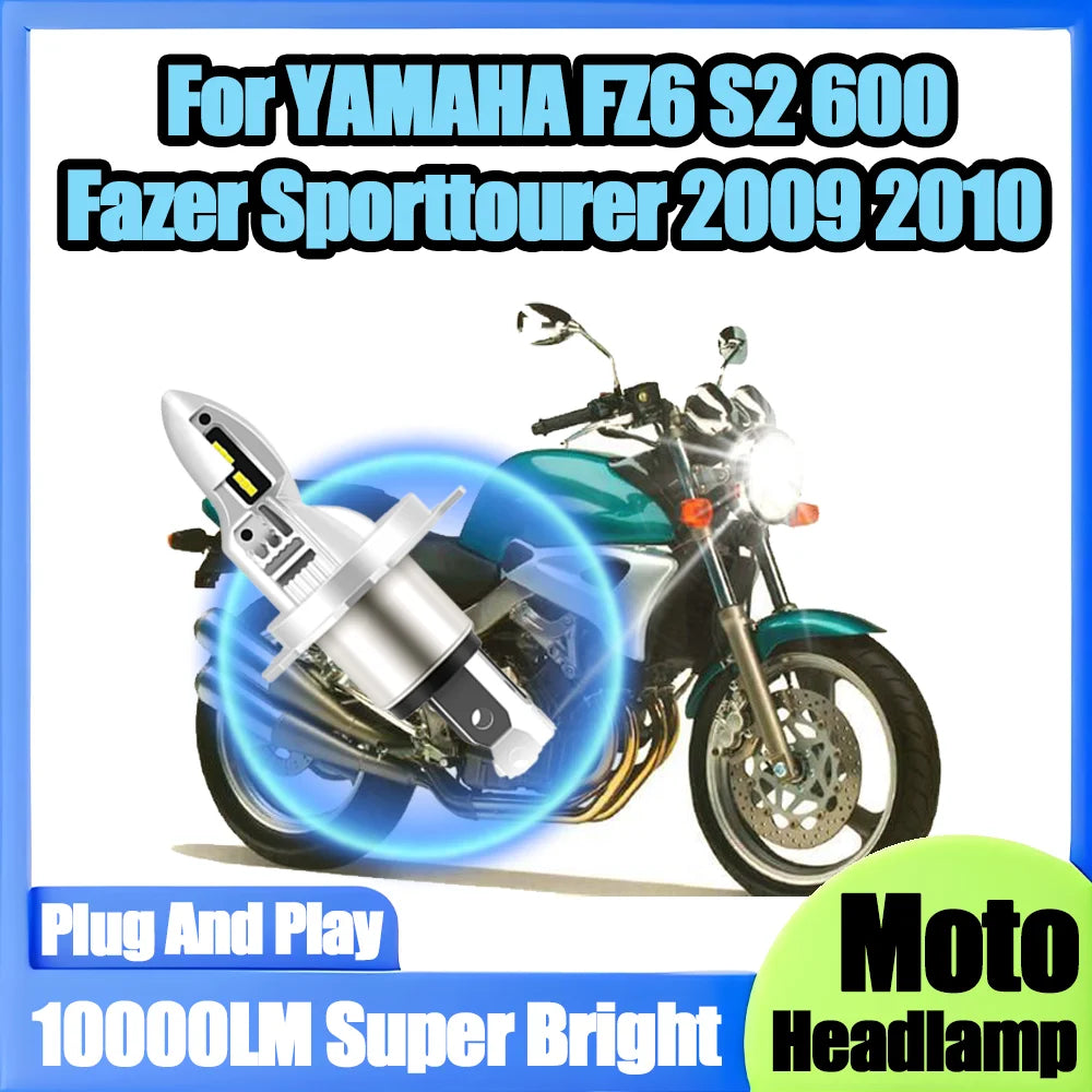1X High Power Super Bright H4 LED Headlight Bulb 10000LM Motorcycle Head Lamp For YAMAHA F