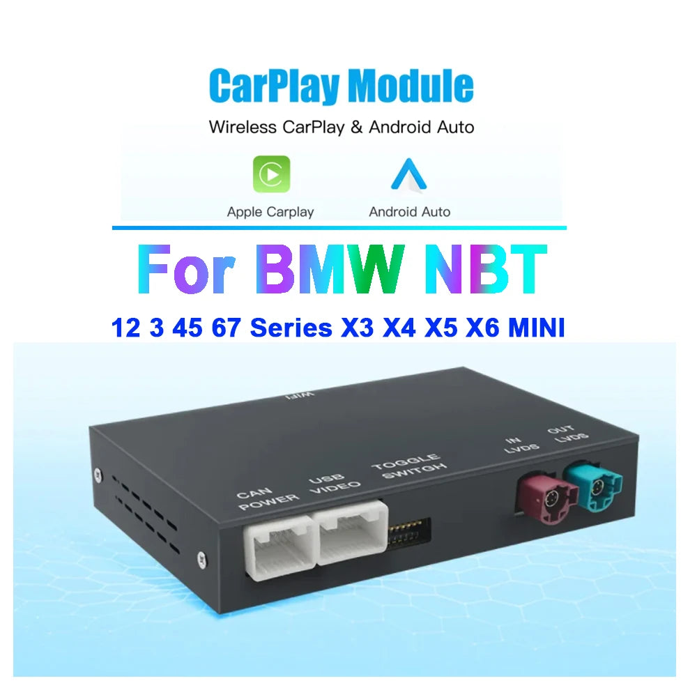 Wireless CarPlay Android Auto For BMW NBT CIC System 1 2 3 4 5 7 Series X1 X3 X4 X5 F20 F2