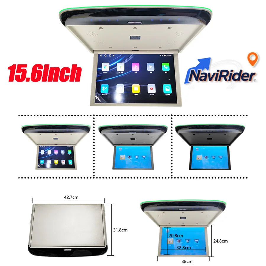 13.3" 15.6" Universal Car Roof Screen Android 9 MP5 Multimedia Video Player USB Car Ceilin