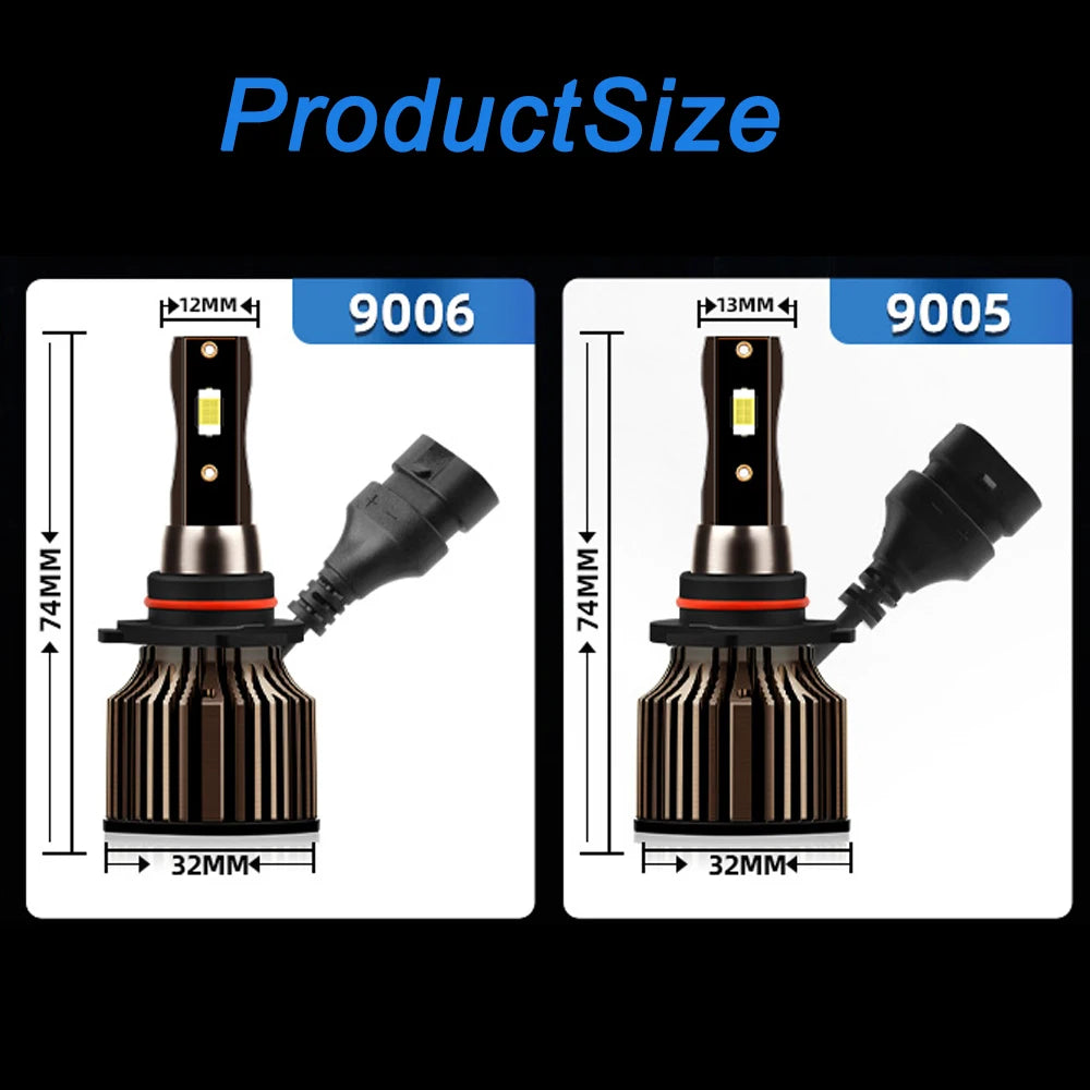 Roadsun 30000LM Car Headlight LED 9005 Auto 9006 H11 Fog Light Kit CSP Bulbs For Toyota Co