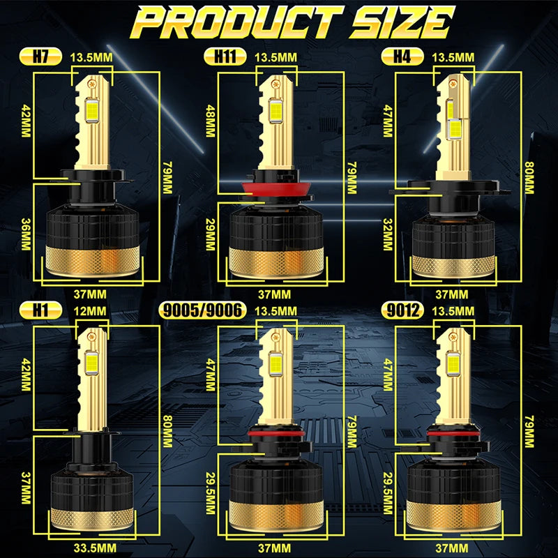Drivereyes H4 LED Headlights Canbus H7 H1 H11 H8 9005 HB3 9006 HB4 9012 HIR2 Turbo Car Fog