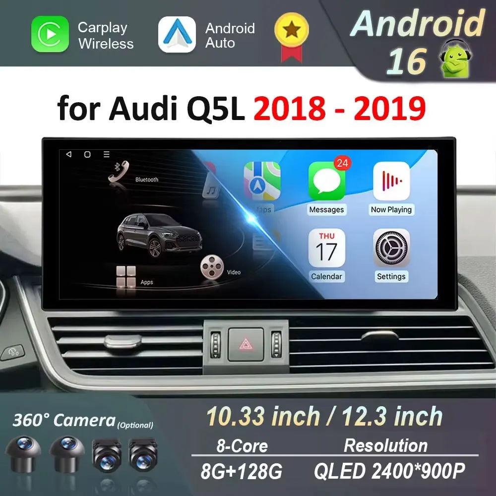 For Audi Q5L 2018 - 2019 Wireless CarPlay Navigation GPS Radio 4G WIFI Bluetooth Android 1