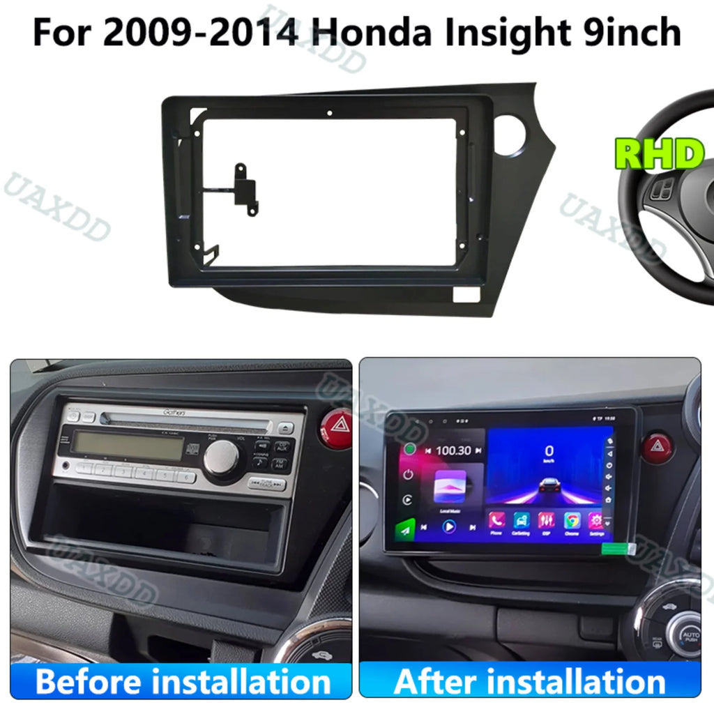 For 2009-2014 Honda Insight 9inch Radio Android Stereo Frame Panel Fascia Dashboard Audio