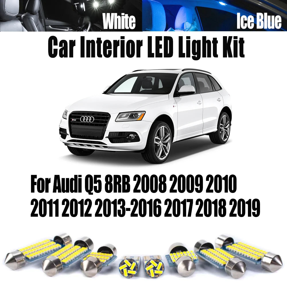 16-Piece LED Interior Light Kit for Audi Q5 8RB 2012 -2019 - Canbus Dome Map Door Trunk Bulbs | AUTOKITSHOP