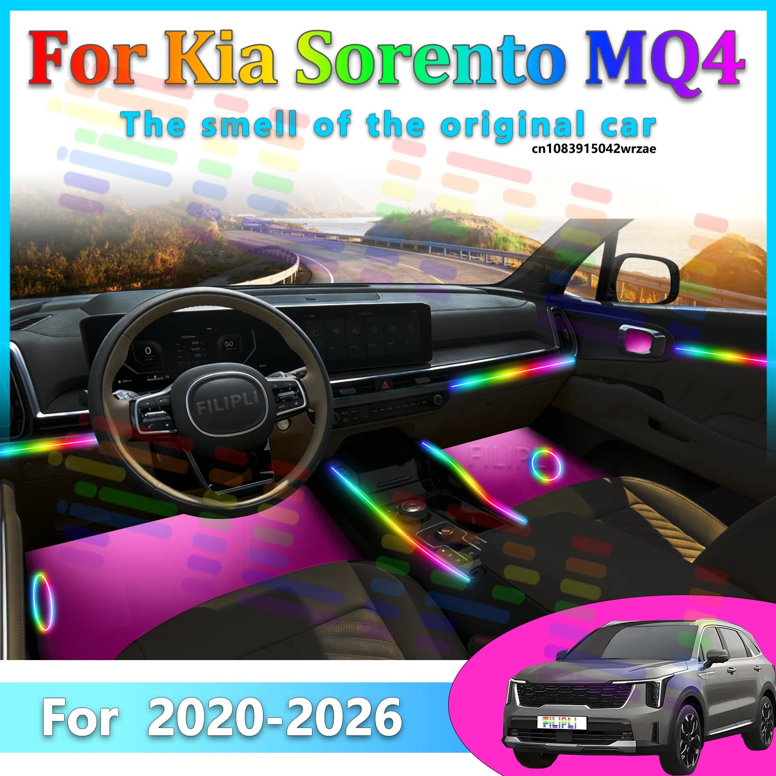 64 RGB - Neon Strip - for Kia MQ4 2020-2026 - App Control - Car Interior Lighting | AUTOKITSHOP