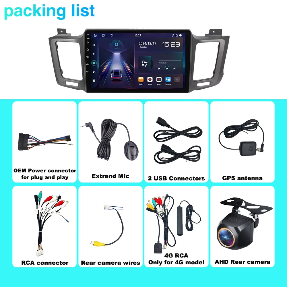 CarPlay 4G Car Android Auto FOR Toyota RAV4 RAV 4 XA40 2012-2019 Radio Stereo Head Unit Mu