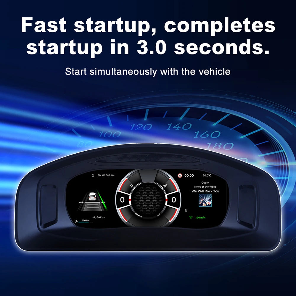 10" LCD Digital Instrument Panel for 2012-2019 Volkswagen Multivan T5 - Odometer Speedometer Virtual Cluster Car Play