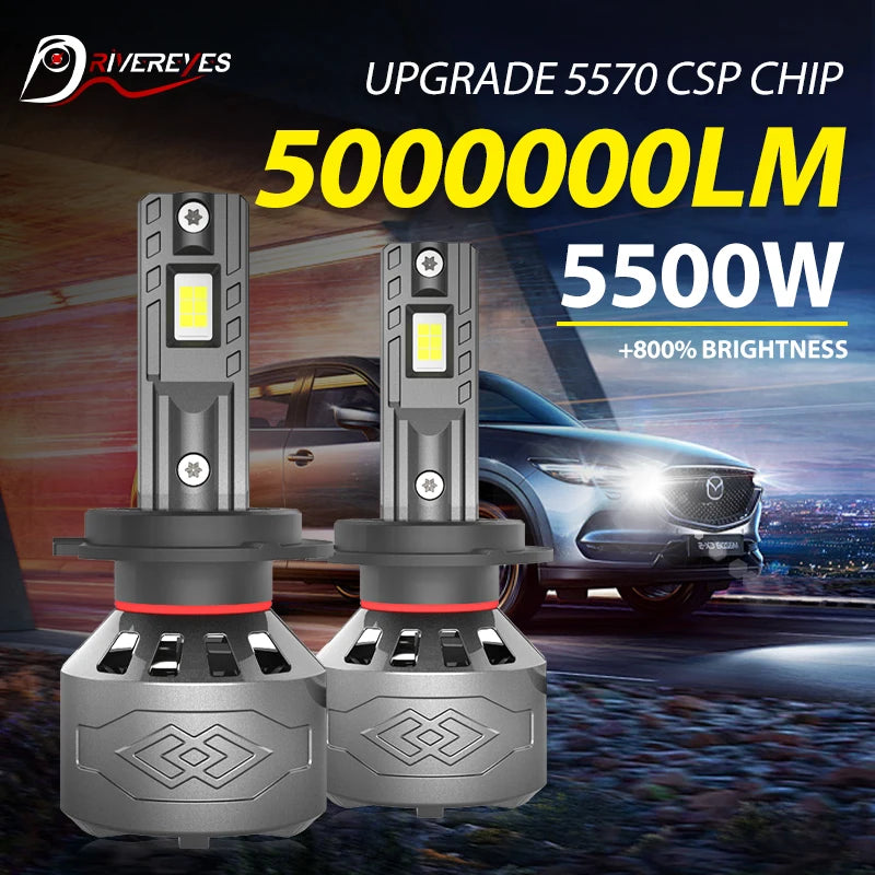 5500W H1 H3 H4 H7 Led Headlights car Plug and Play High Power H11 H8 H9 HB3 HB4 9005 9006