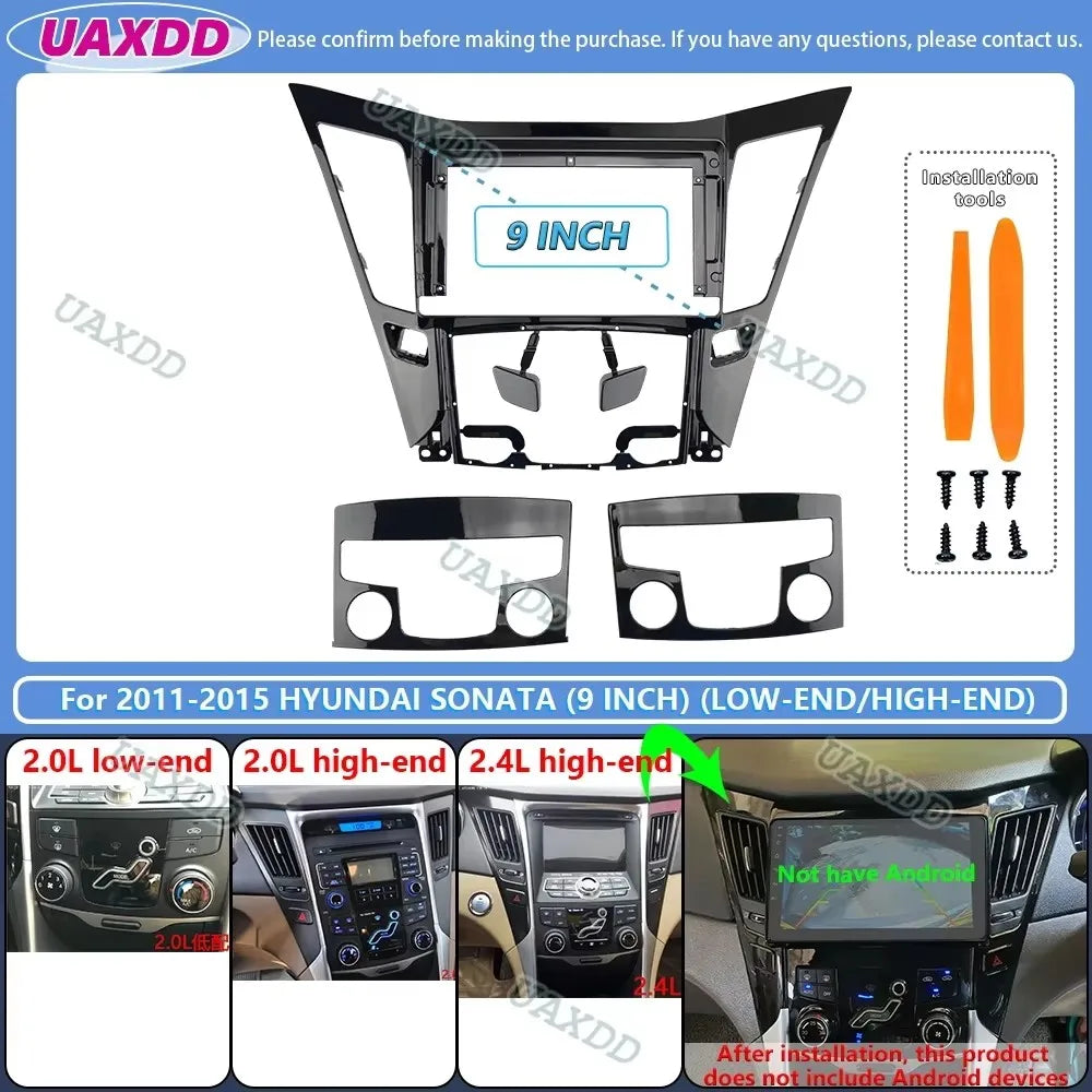 For 2011-2015 Hyundai sonata 9inch Car dvd android stereo frame panel fascia dashboard aud