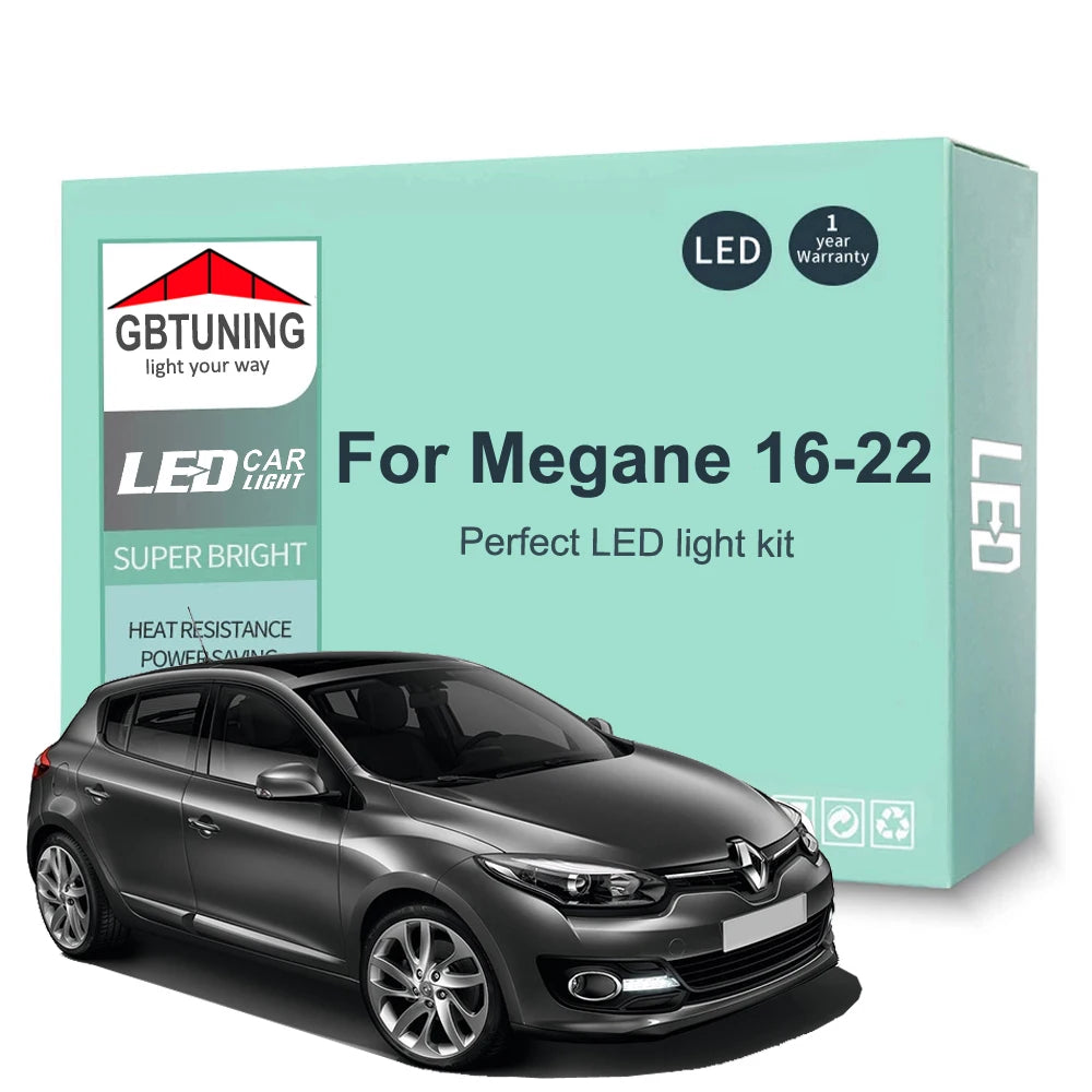 12-Piece LED Interior Light Kit for Renault Megane 4 MK4 IV - Canbus Error-Free Bulbs | AUTOKITSHOP