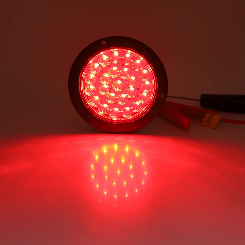 24LEDs 4in Waterproof Plastic Side Marker Round Lamp Trailer Truck Tail Light LED Light Side Lam - Canbus LED Car Light