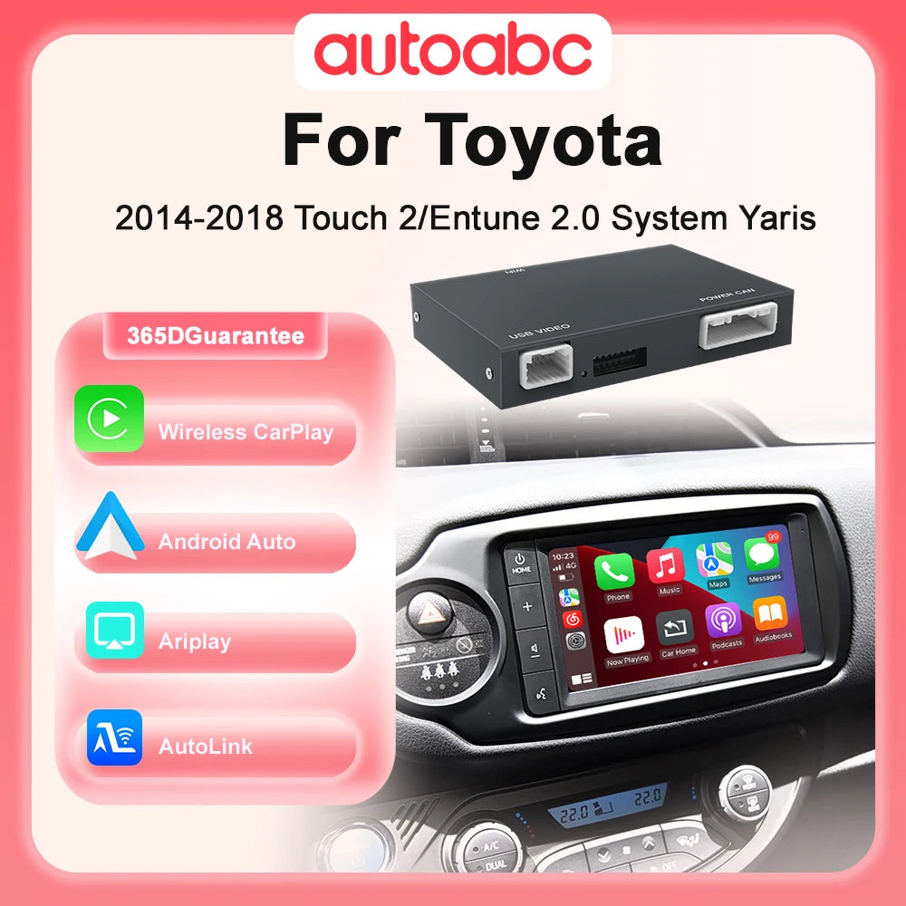 Wireless Carplay Android Auto For TOYOTA RAV4 Corolla Tacoma Camry CHR Tundra Highlander P