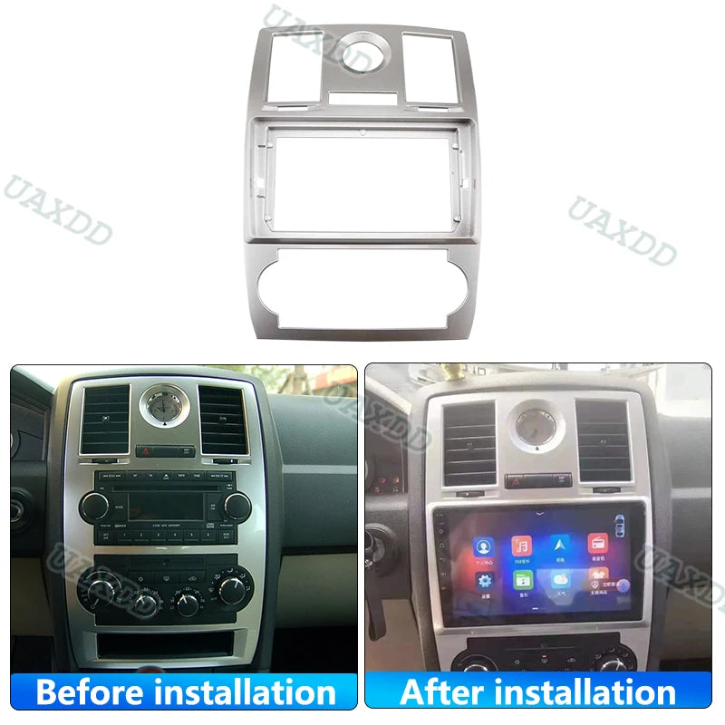 For 2005-2010 CHRYSLER PT CRUISER 300C 9INCH 2 Din Car Android Frame Kit Fascia Cable Vide