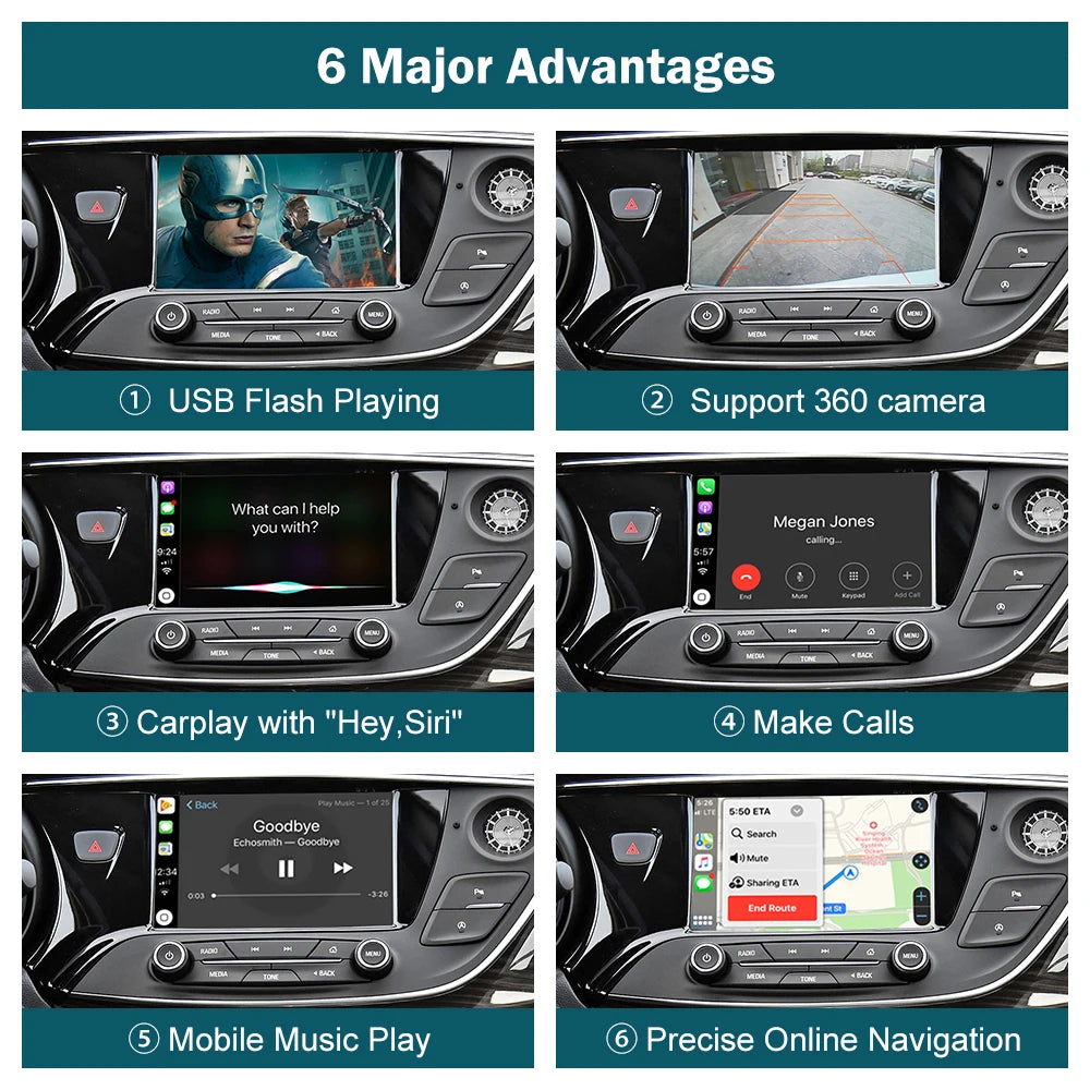 Wireless CarPlay for Buick ENVISION HMI 2.0 2014-2019 Regal LaCrosse Verano Android Auto M
