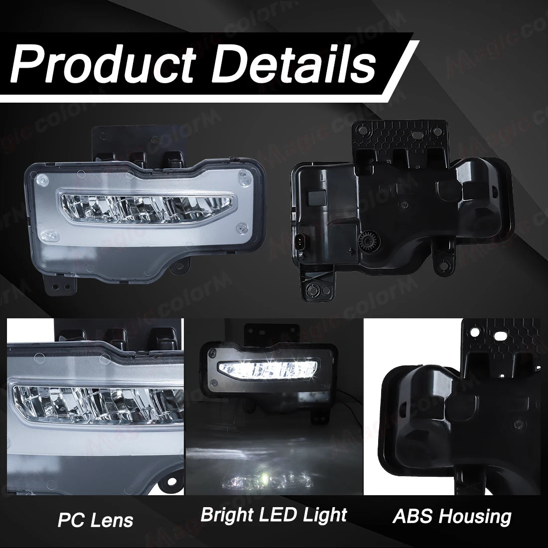 DLAA Fog Lamps For GMC Sierra 1500 2016 2017 2018 LED Car FDRL Daytime Running Lights ront | AUTOKITSHOP