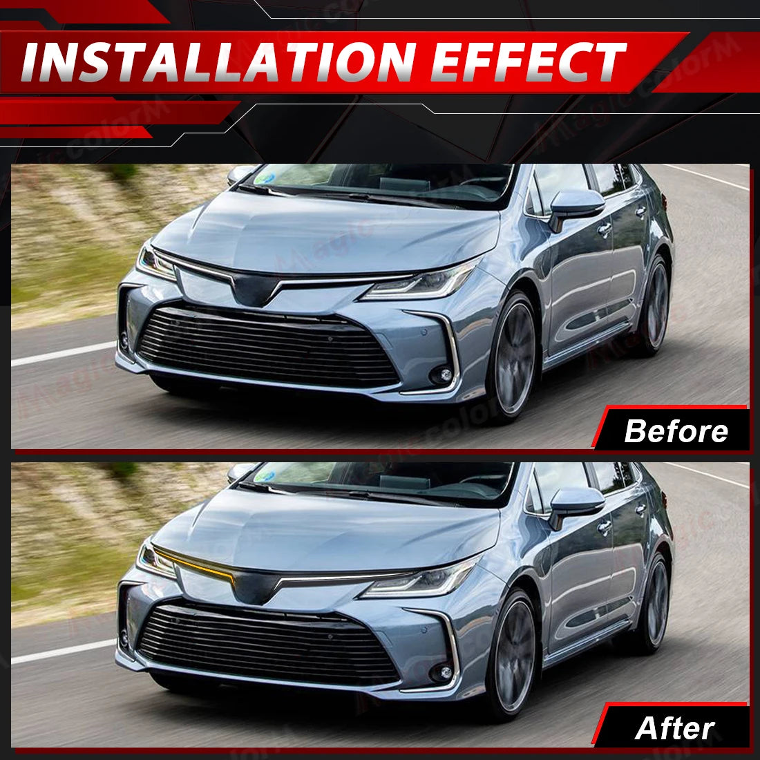 Car Engine Hood Front Bumper DRL For Toyota Corolla 2019 2020 2021 2022 2023 2024 2025 LED | AUTOKITSHOP