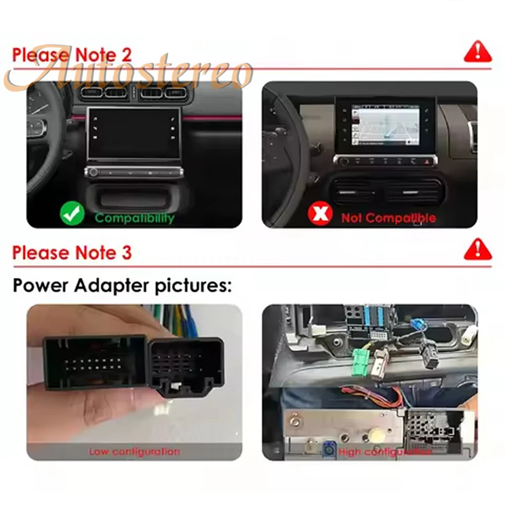 Android 14 Carplay For Citroen C3/C4 2016-2023 Auto Car Radio GPS Navigation Car Multimedi