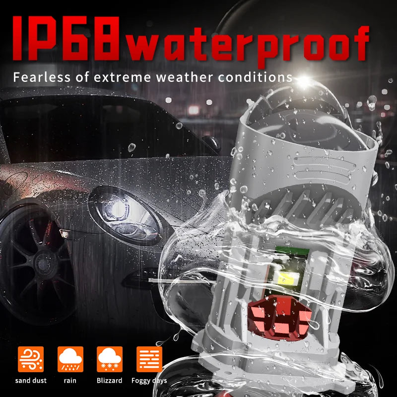 H4 LED Projector lens Car Headlights 150W 6000K 9003 HB2 Auto Lights Bulb H4 High Low Turb