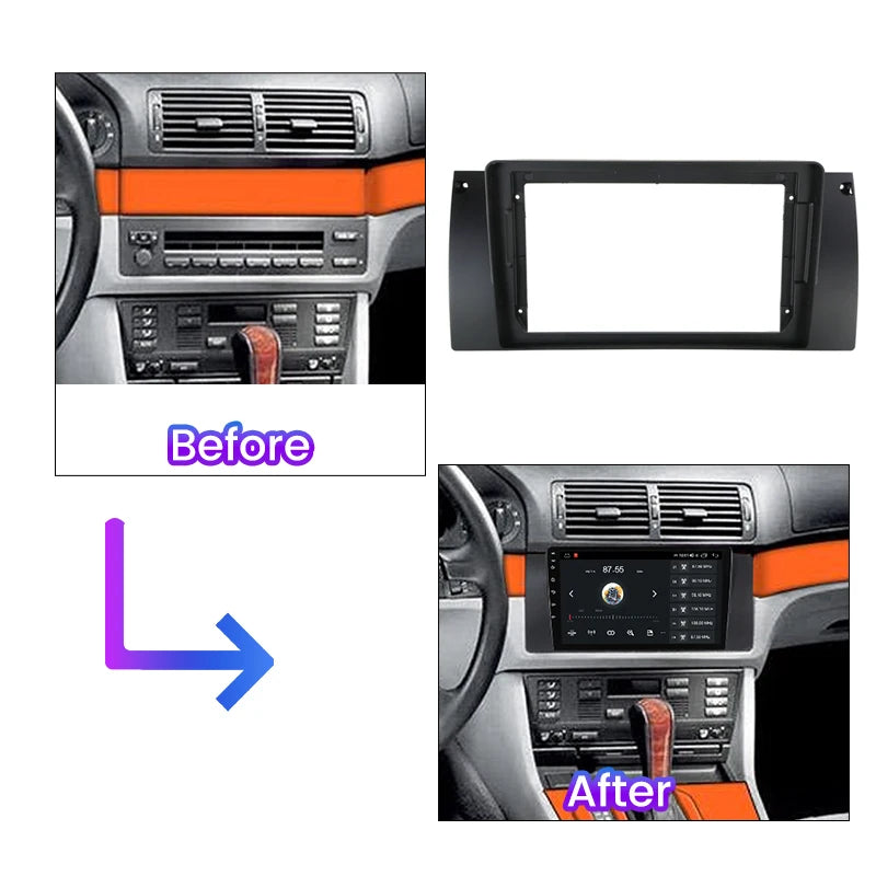 Car Radio Multimedia Navigation Fascia Frame Adapter for BMW 5 Series E38 E39 E53 X5 Dash  | AUTOKITSHOP