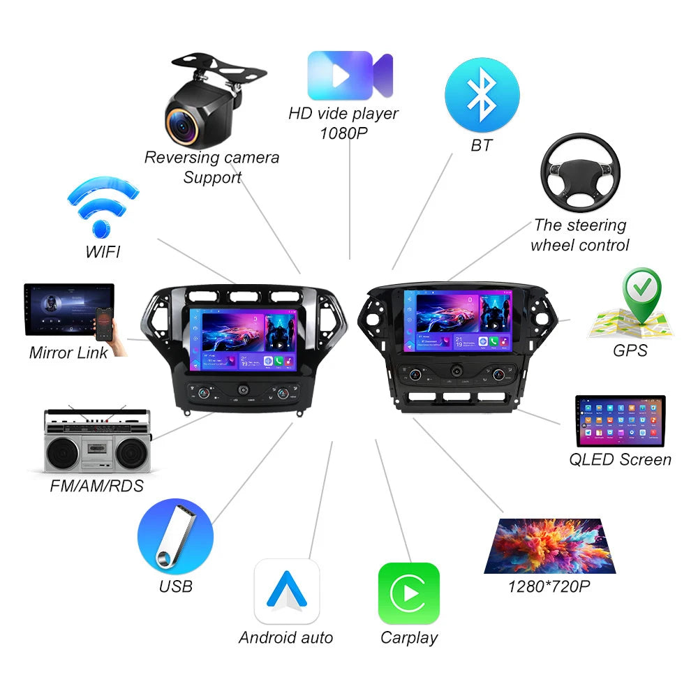 Android 16 For Ford Mondeo Mk4 Multimedia 2007-2014 Car Radio Player Navigation Gps Stereo | AUTOKITSHOP