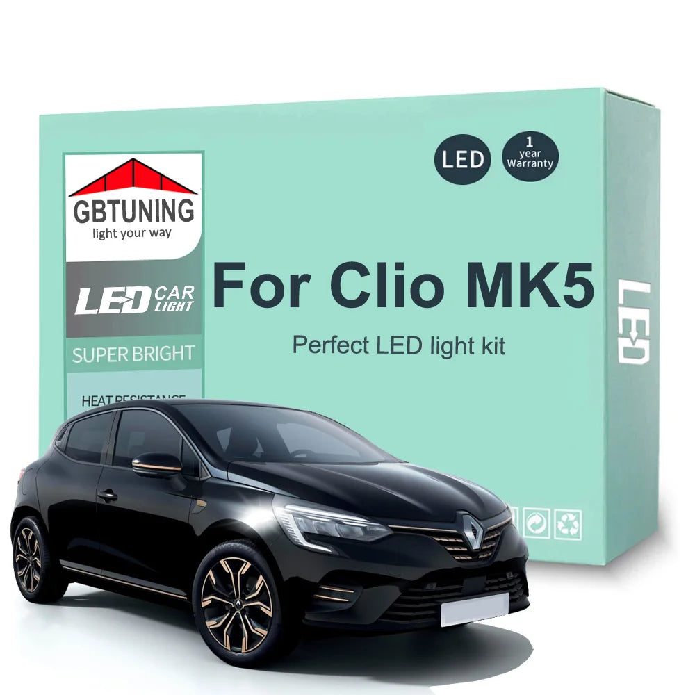 9-Piece LED Interior Light Kit for Renault Clio 5 V MK5 - Canbus Error-Free Bulbs | AUTOKITSHOP