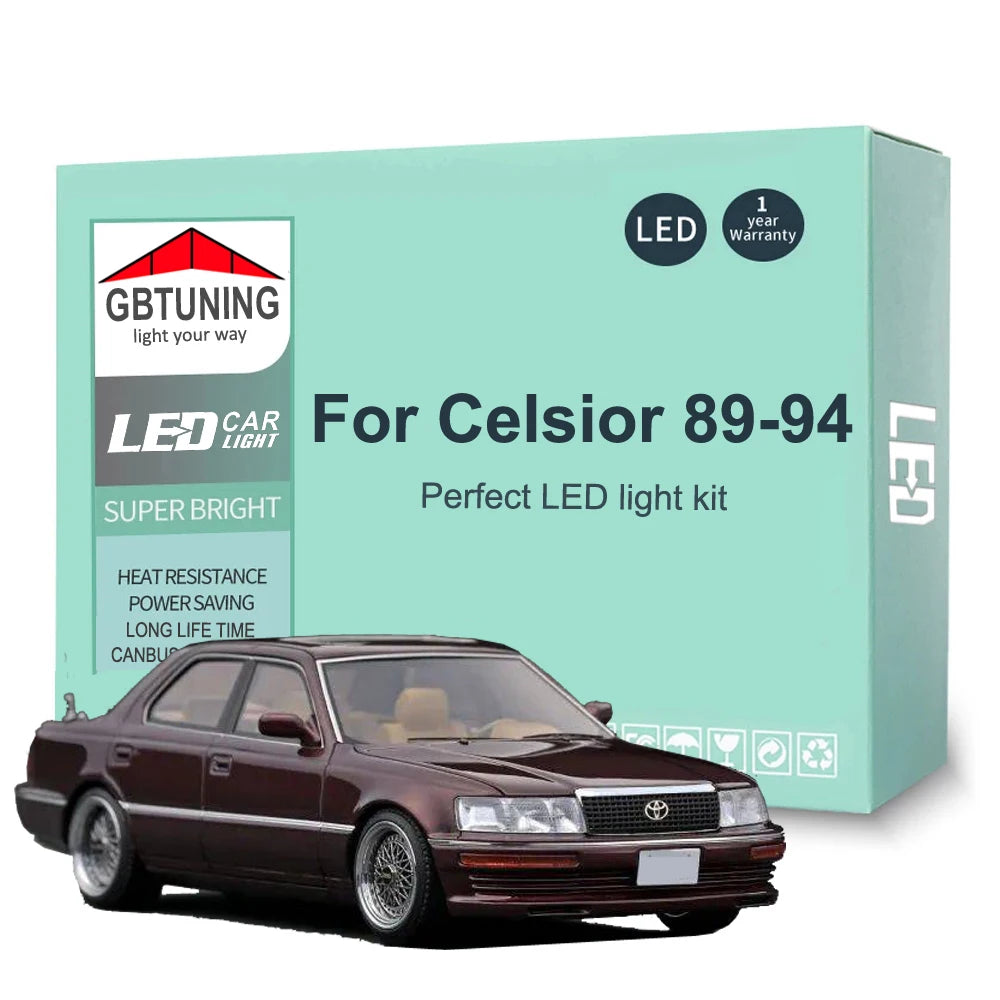 22-Piece LED Interior Light Kit for Toyota Celsior UCF10 UCF11 1989-1994 - Canbus Dome Map Door Trunk Bulbs | AUTOKIT...