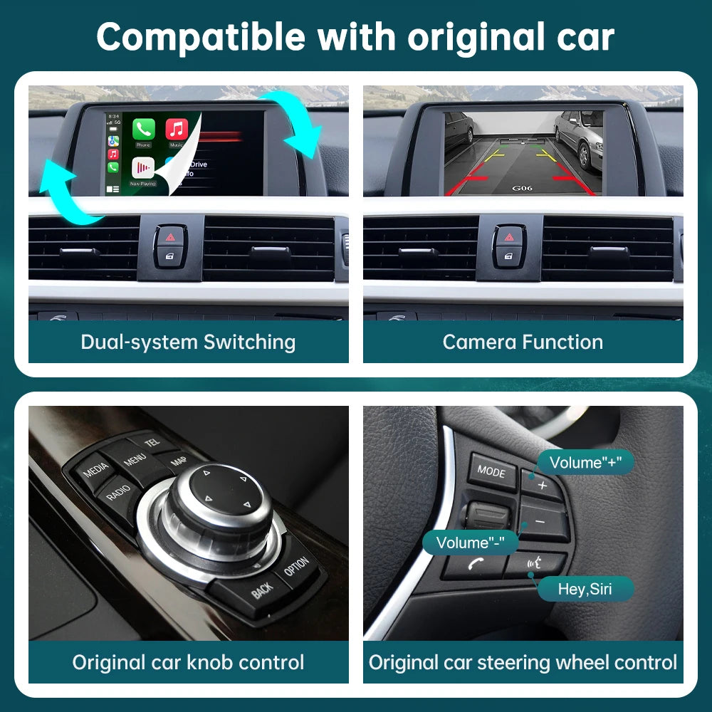 Wireless CarPlay RoadTop for BMW Series 3 4 F30 F31 F32 F33 F34 F35 F36 2012-2020 with And