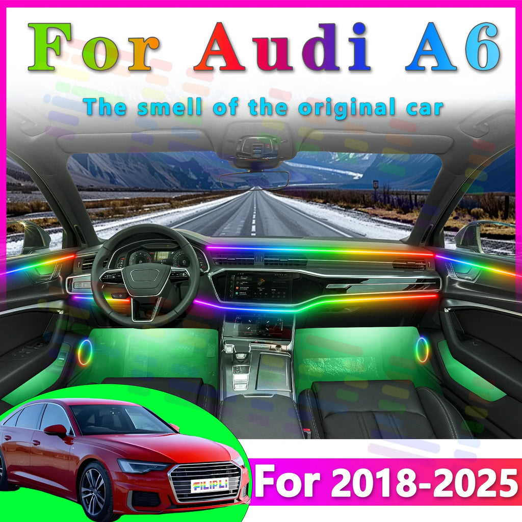 RGB - Ambient Light - for Audi A6 2018-2025 - App Control - Car Interior Lighting | AUTOKITSHOP