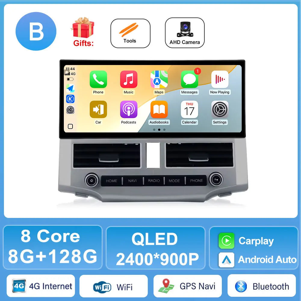 12.3" Android 15 Car Stereo for Toyota 4Runner 2007-2021 – Wireless CarPlay, GPS Navigation, Bluetooth DSP | A