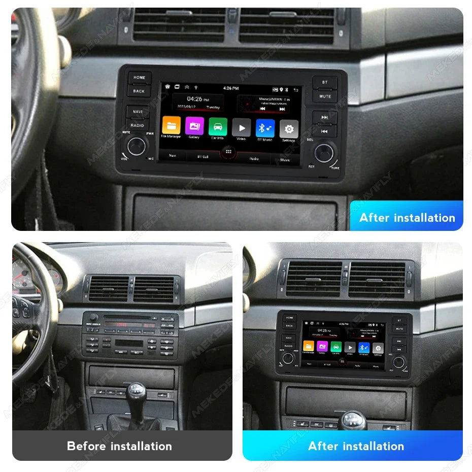 For BMW 3 Series E46 M3 318/320/325/330/335 1998 - 2005 Android 15 64G Car Radio Wireless