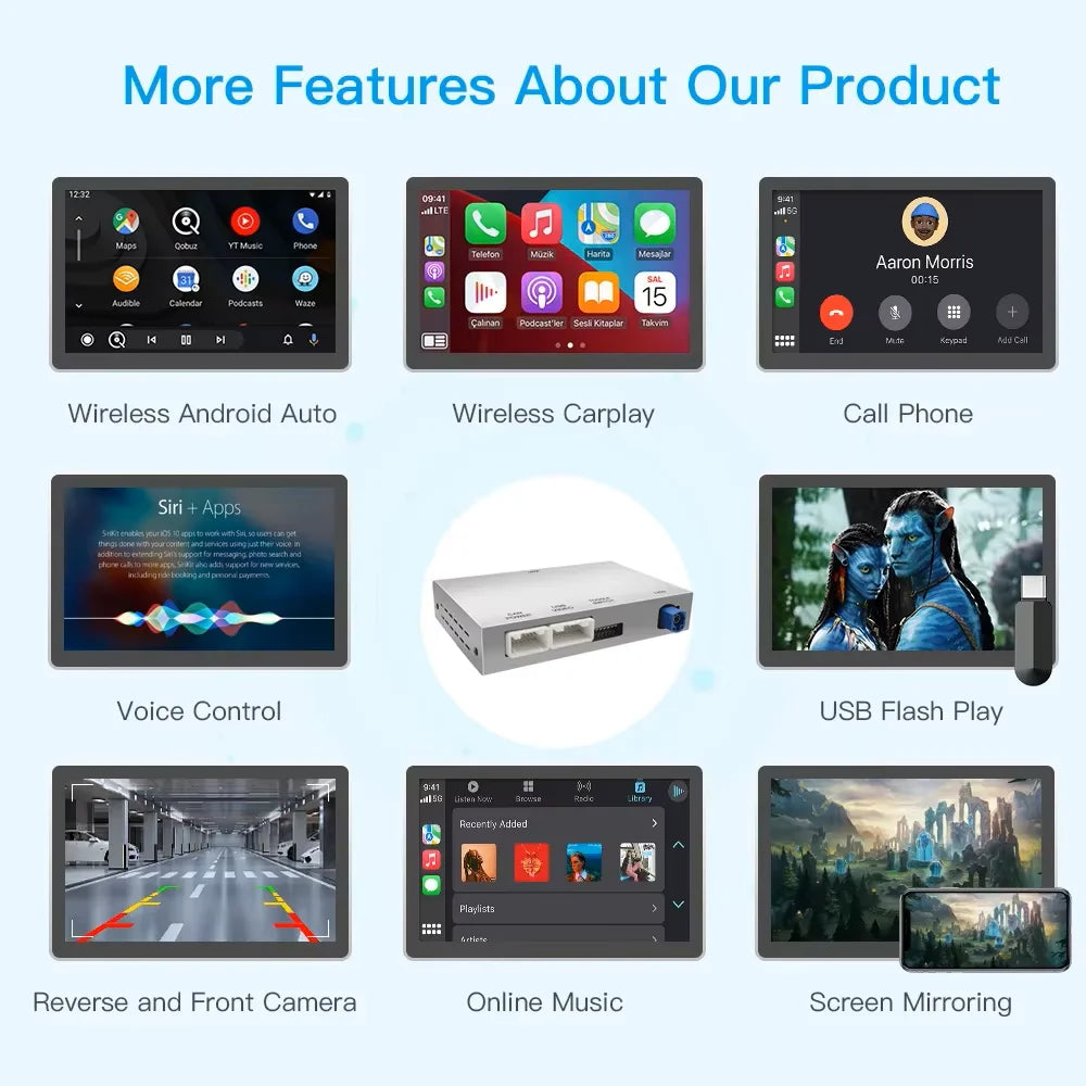 AUTOABC Wireless CarPlay auto Android interface for Audi A4 B8 A5 Q5 2009-2015 with play f